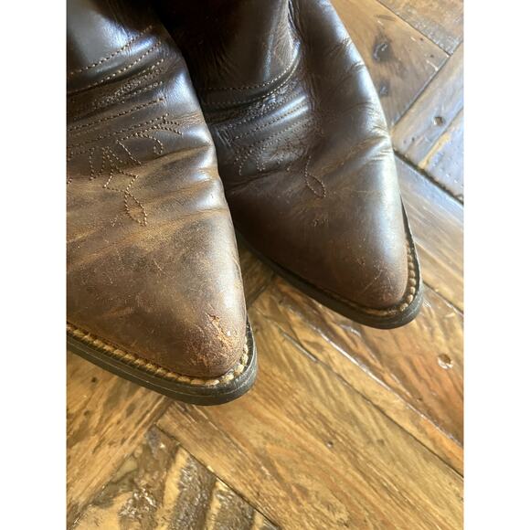 Women's Justin Pointed Toe Brown Boots Size 8B - Picture 5 of 10